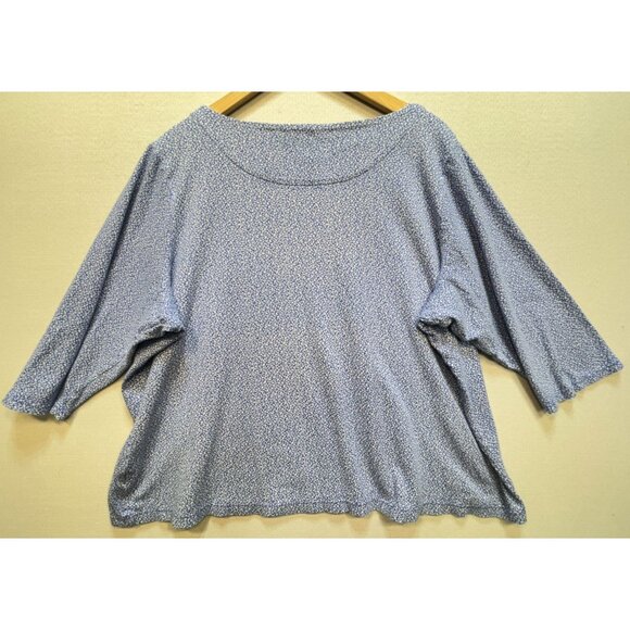 Croft & Barrow Women's Boat Neck T-Shirt Oeko-Tex Standard 100 Size 2X Geo Blue - Picture 2 of 12